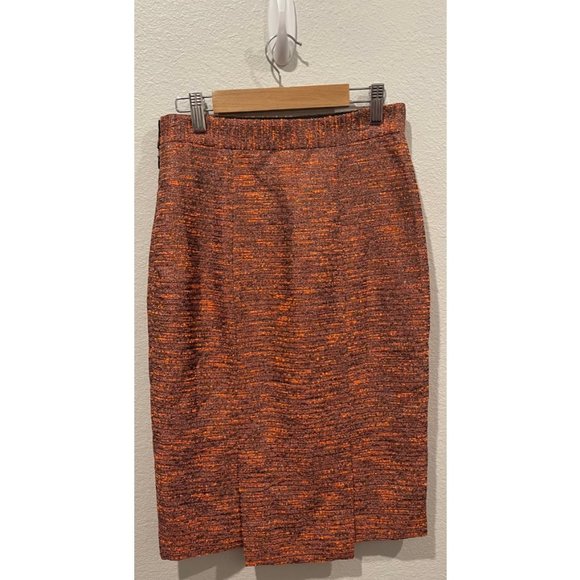 HUNTER DIXON Orange Midi Pencil Skirt - Picture 4 of 5
